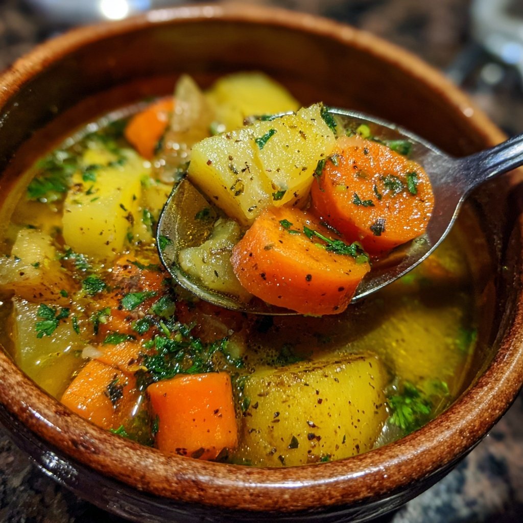 Abendessen mit Gemüseeintopf