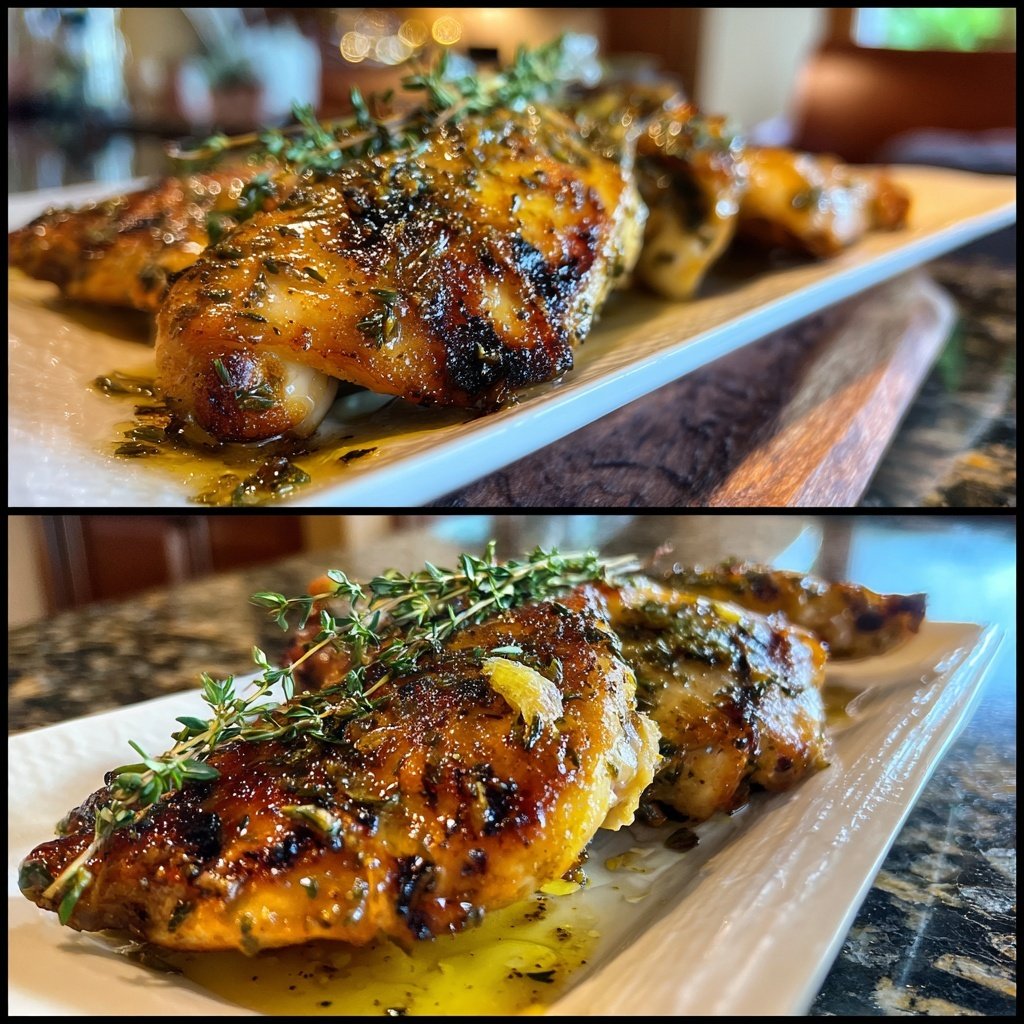 Gegrilltes Zitronen Thymian Hähnchen