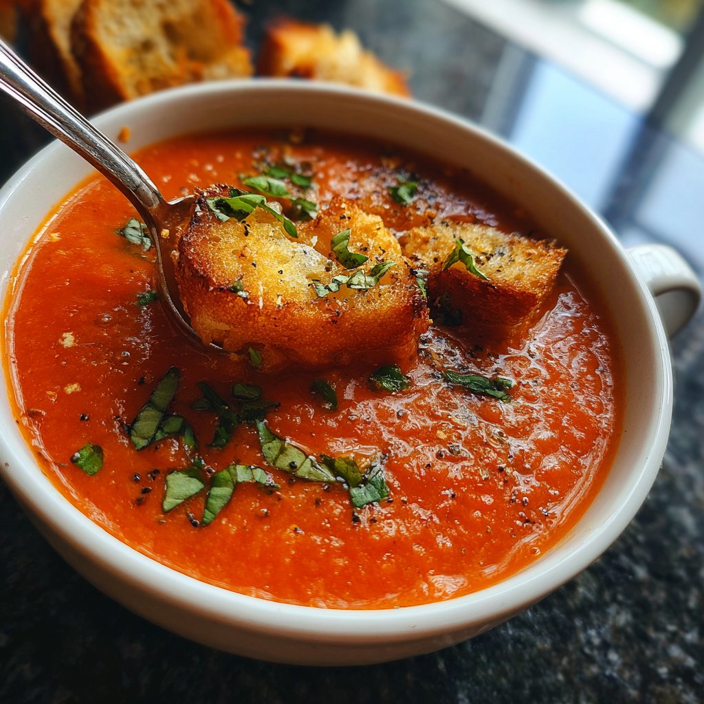 Tomatensuppe mit Knoblauch