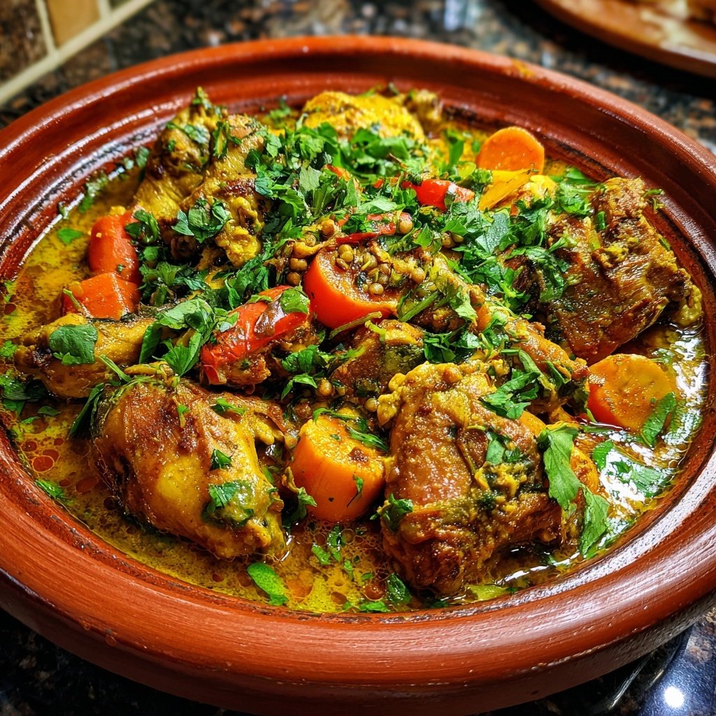 Internationale Küche Marokkanisches Hähnchen-Tagine