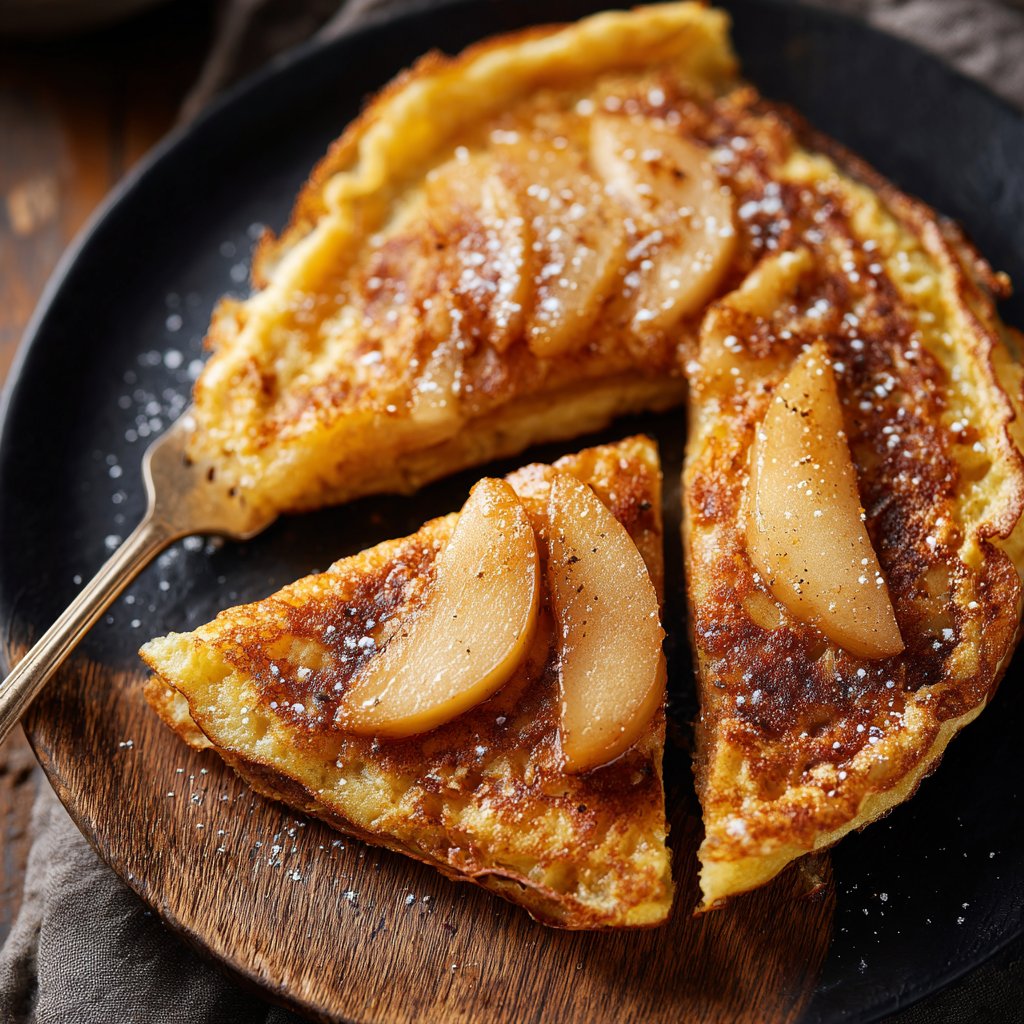 Pfannkuchen mit Birnen und Zimt