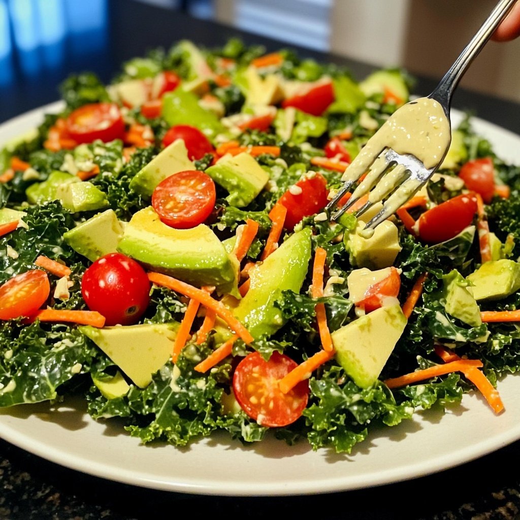 Chopped Kale Power Salad mit Zitronen-Tahini-Dressing