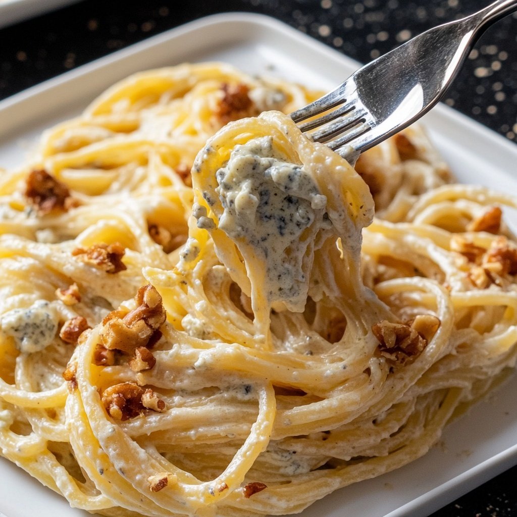 Pasta mit Gorgonzola und Walnüssen