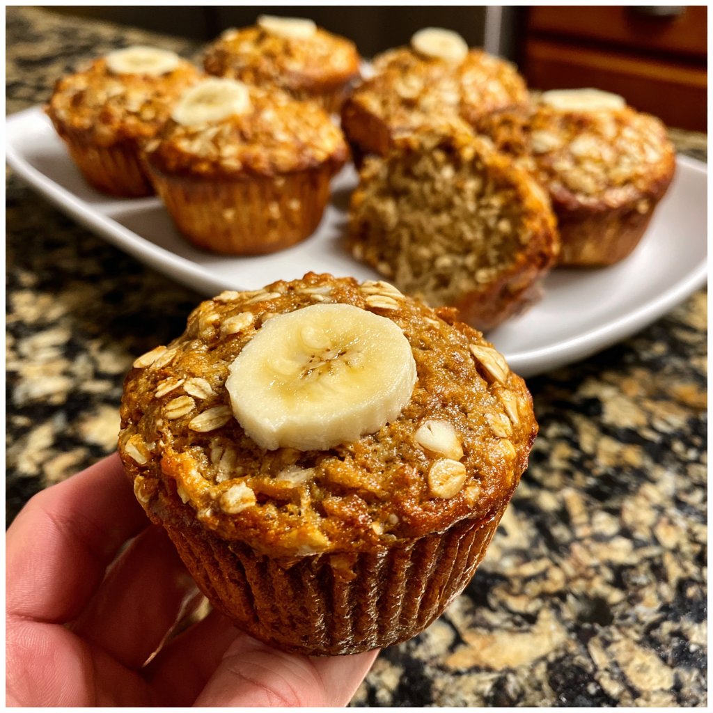 Muffins mit Banane und Haferflocken