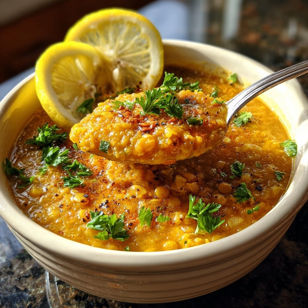 Linsensuppe mit Zitrone