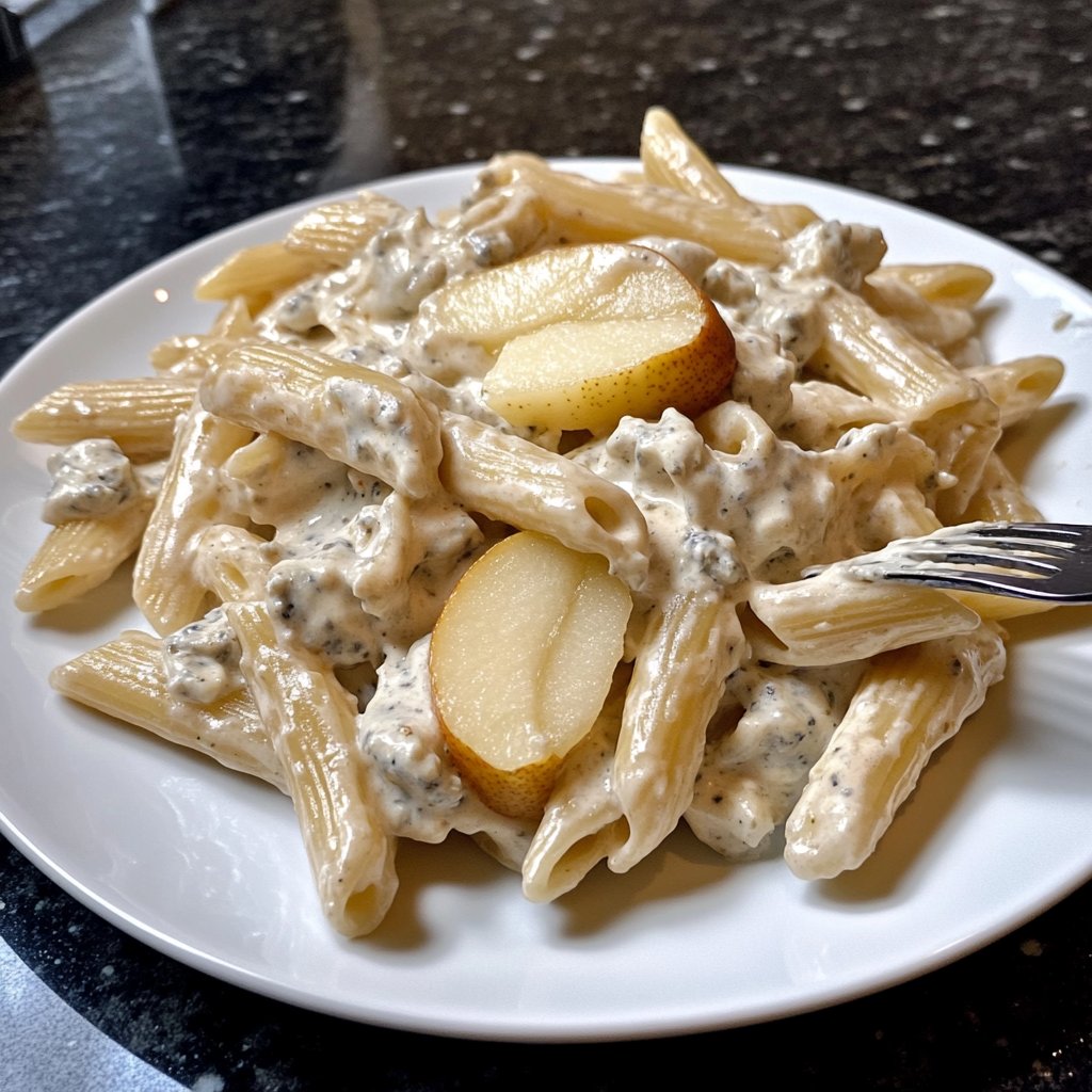 Penne mit Gorgonzola und Birne