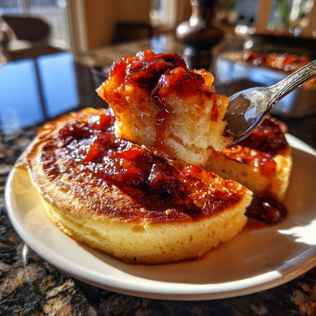 Pfannkuchen mit Pflaumenkompott