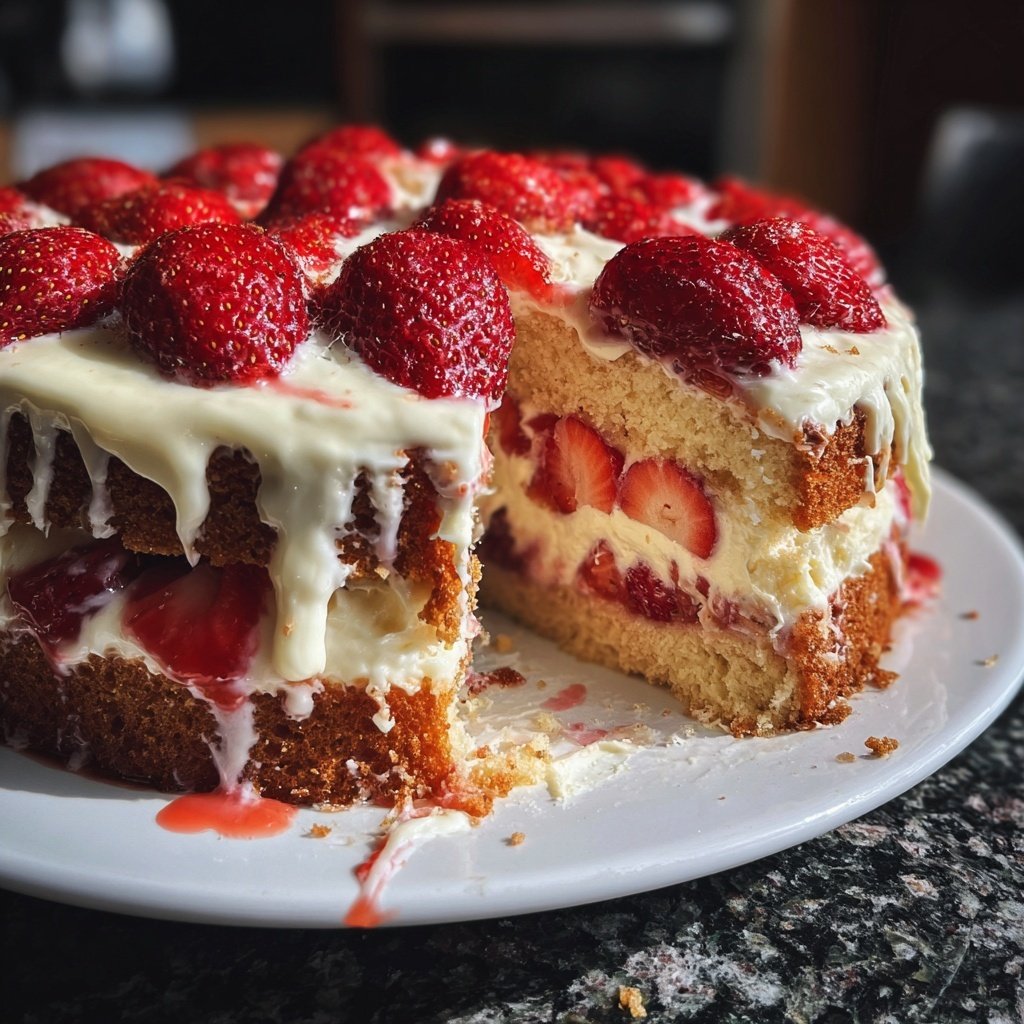 Saftiger Erdbeerkuchen Mit Vanillecreme